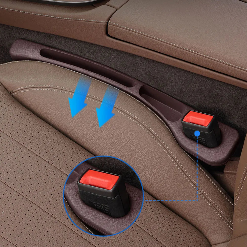 2pcs Car Seat Gap Filler Organizer Waterproof Car Seat Gap Plug Strip with 2 Grooves Seat Gap Storage Auto Interior Accessories