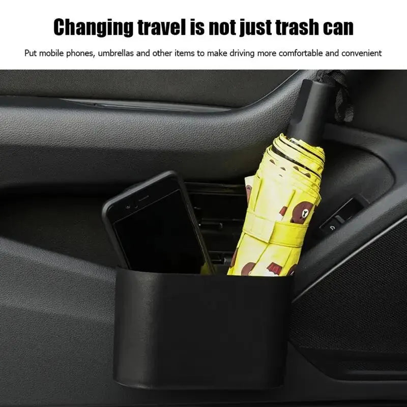 Mini Car Trash Can with Lid – Leak-Proof, Includes Garbage Bags, Compact Auto Accessory