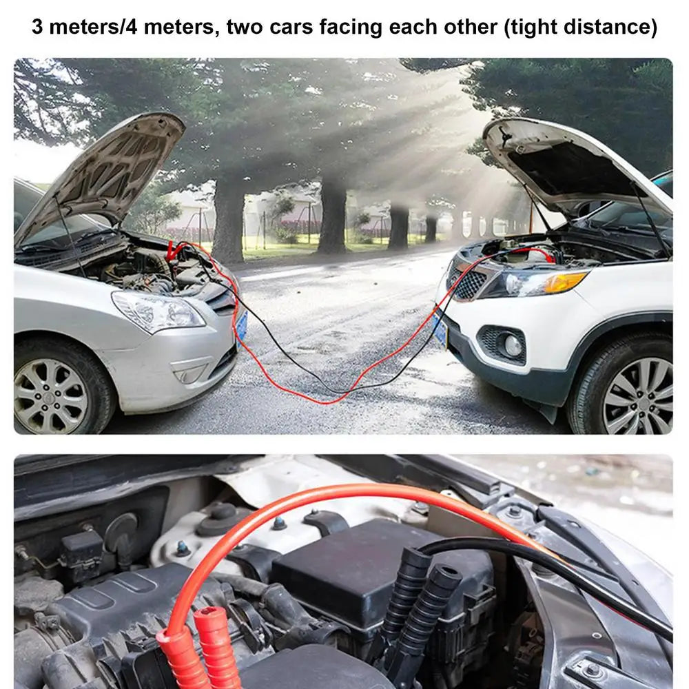 Heavy‑Duty Car Jumper Cables with Booster Clamps