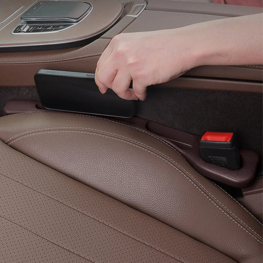 2pcs Car Seat Gap Filler Organizer Waterproof Car Seat Gap Plug Strip with 2 Grooves Seat Gap Storage Auto Interior Accessories