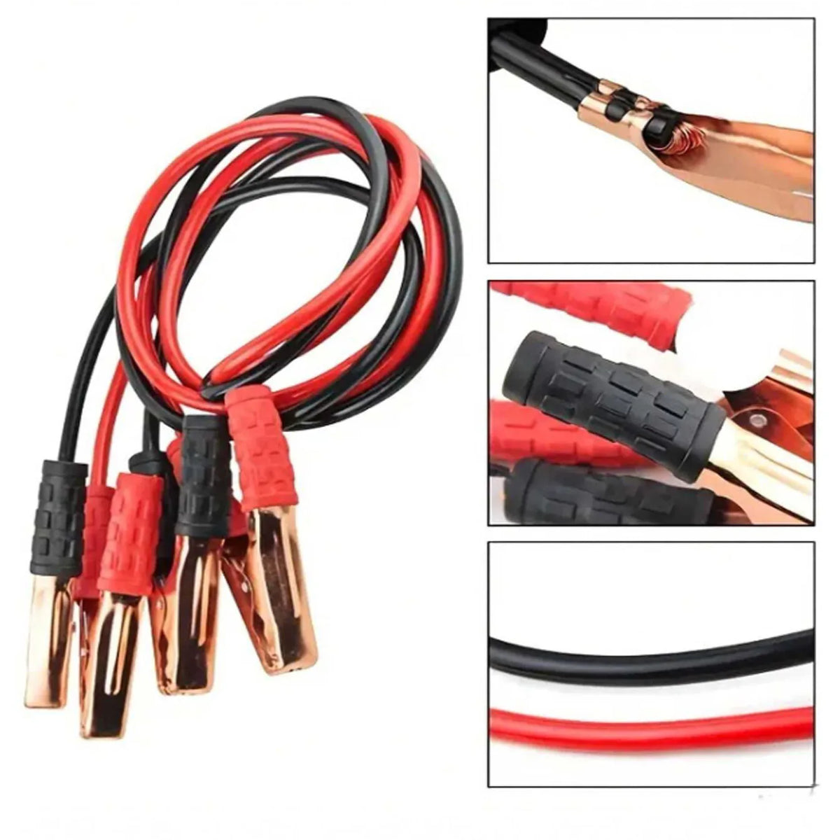 Heavy‑Duty Car Jumper Cables with Booster Clamps