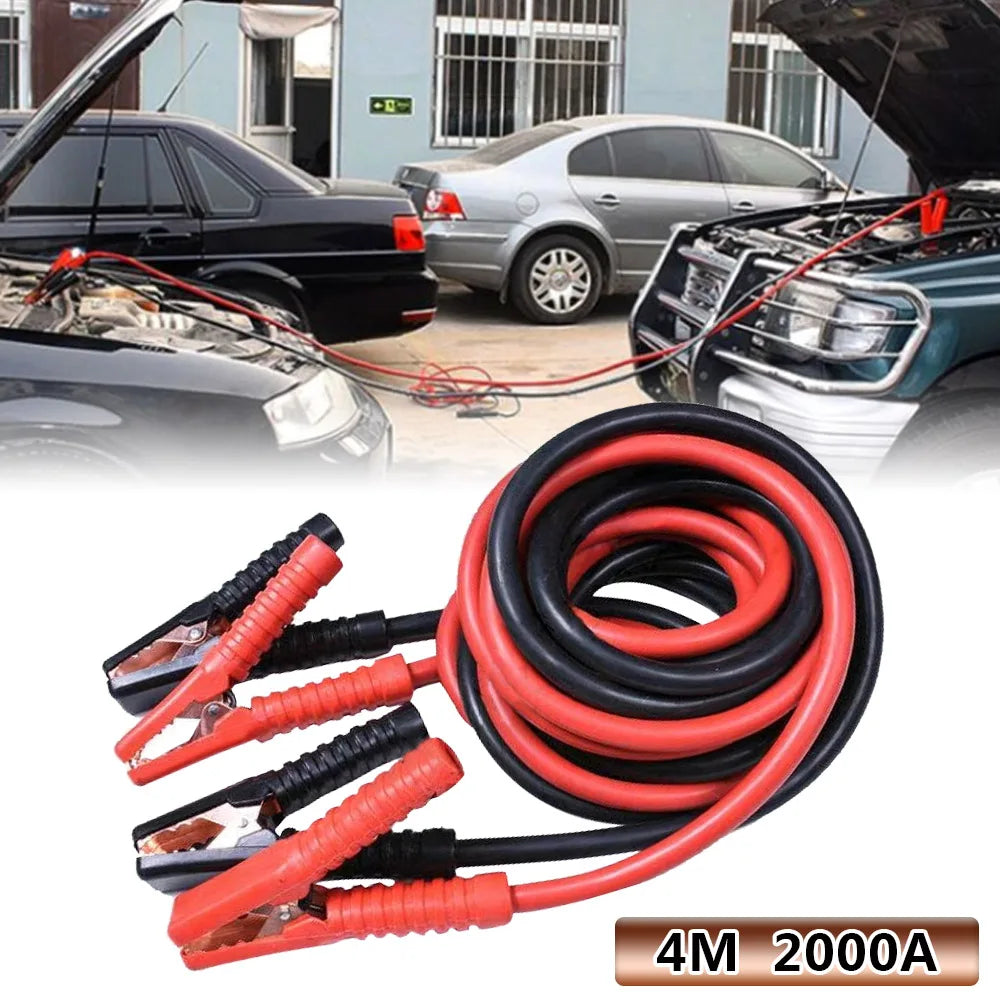 Heavy‑Duty Car Jumper Cables with Booster Clamps