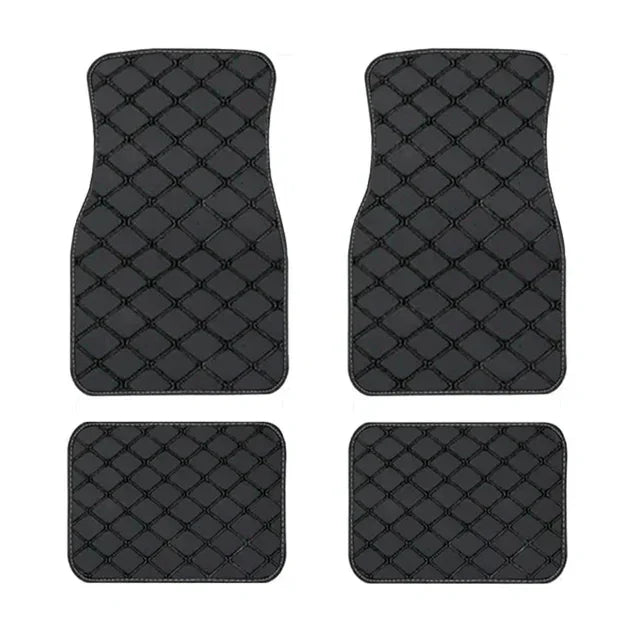 4PCS Premium Car Floor Mats – Anti-Slip, Waterproof, Easy-Clean PU Leather