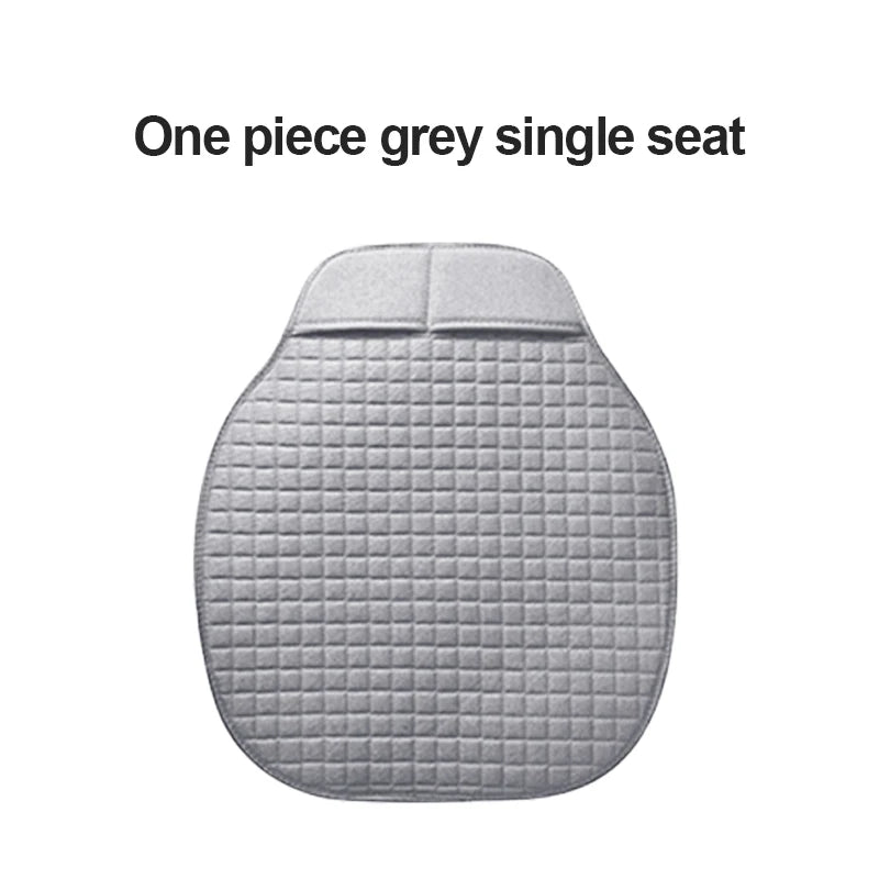 Universal Flax Linen Car Seat Covers – Breathable 4-Season Front & Rear Cushions for Auto Interior Protection
