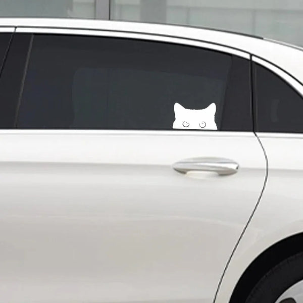 Big-Eyed Cat Car Sticker – Waterproof Vinyl PVC Auto Styling Accessory