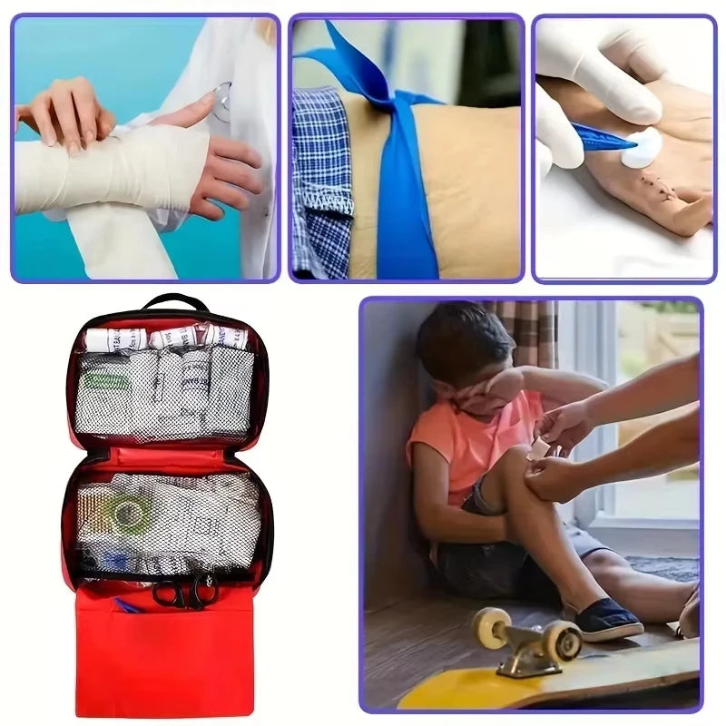 Portable Car First Aid Kit – Emergency Medical Bag for Outdoor & Travel