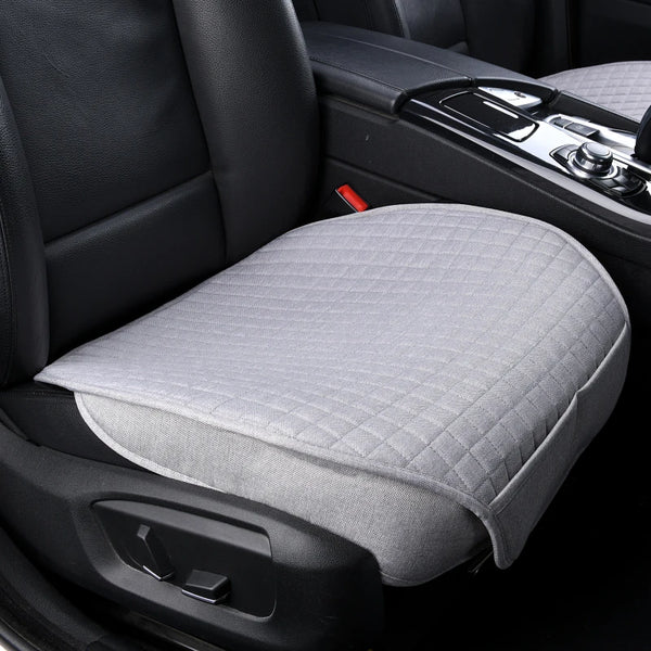 Universal Flax Linen Car Seat Covers – Breathable 4-Season Front & Rear Cushions for Auto Interior Protection
