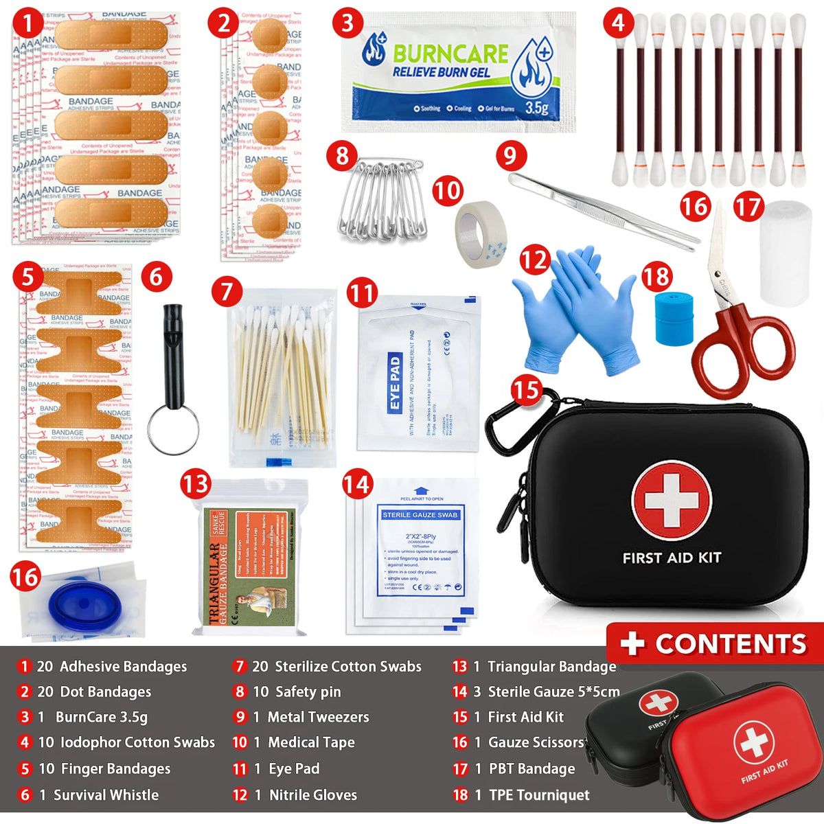 Compact First Aid Kit – Portable Emergency Medical Set for Car, Home & Outdoors (103 Pieces)