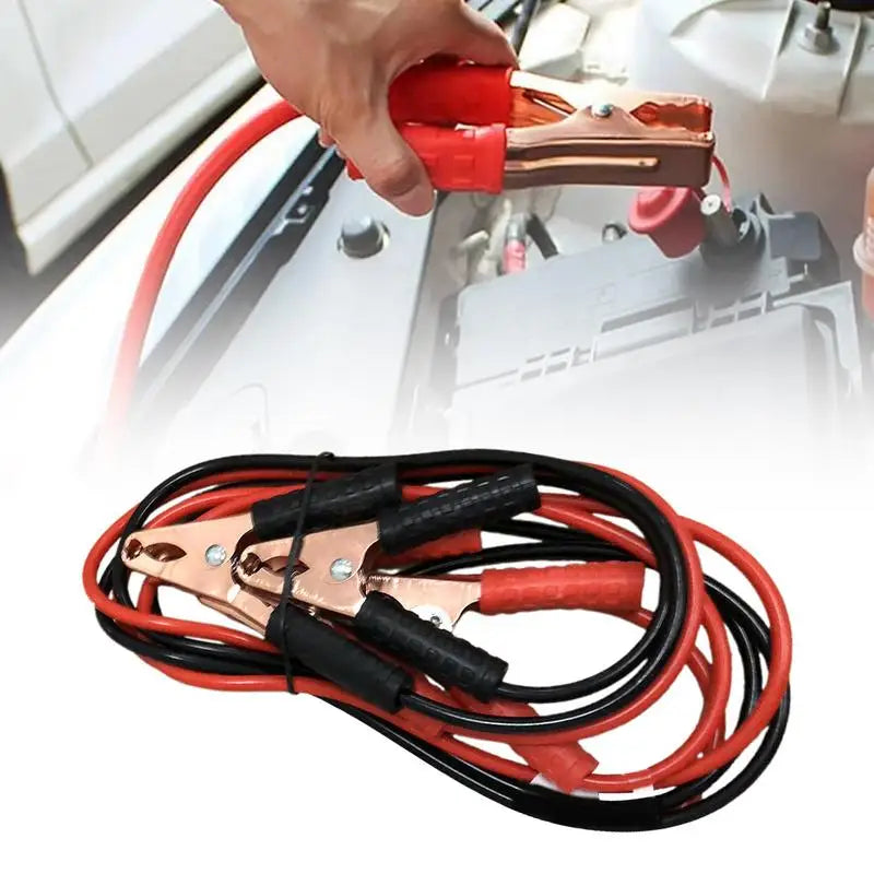 Heavy‑Duty Car Jumper Cables with Booster Clamps