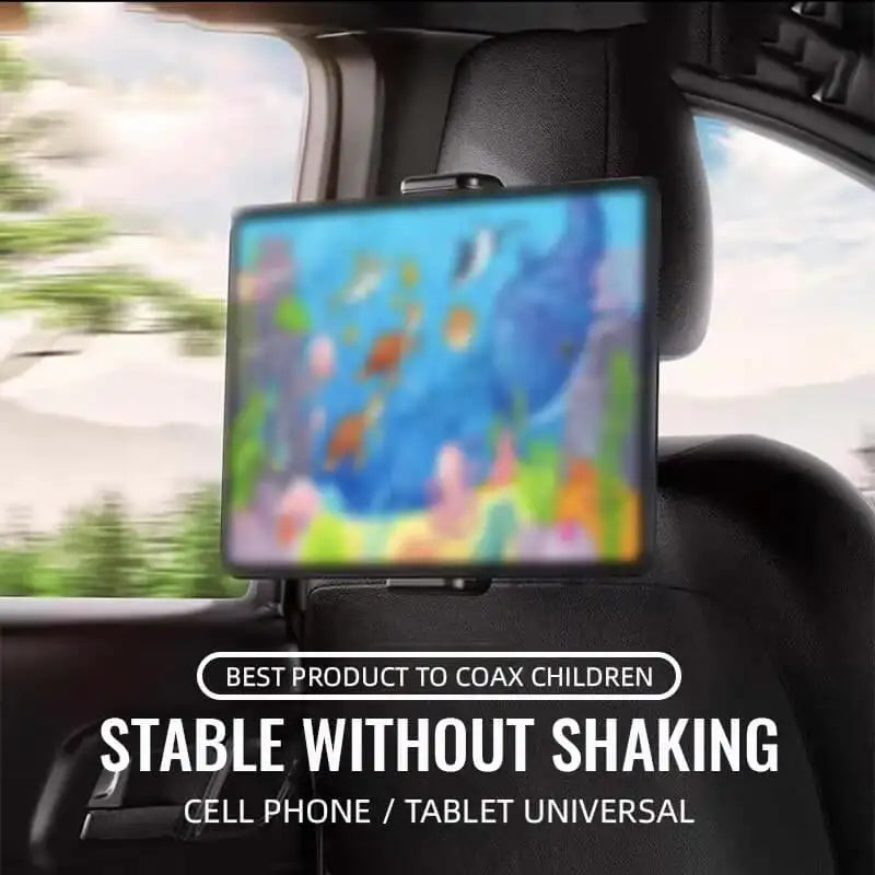 Car Headrest Tablet Holder with 360° Rotation