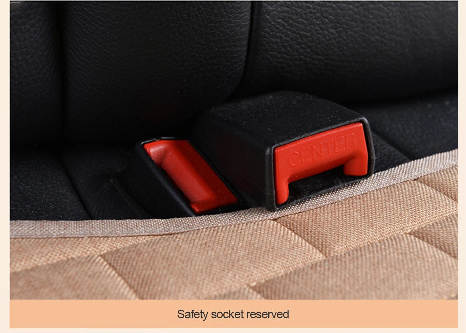Universal Flax Linen Car Seat Covers – Breathable 4-Season Front & Rear Cushions for Auto Interior Protection