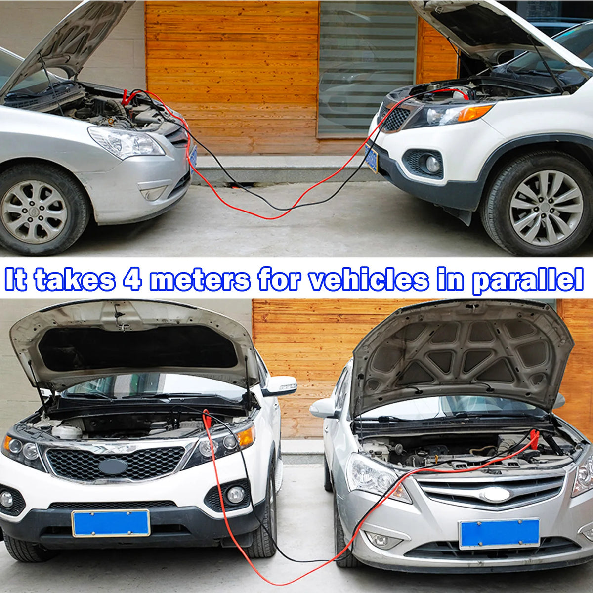 Heavy‑Duty Car Jumper Cables with Booster Clamps