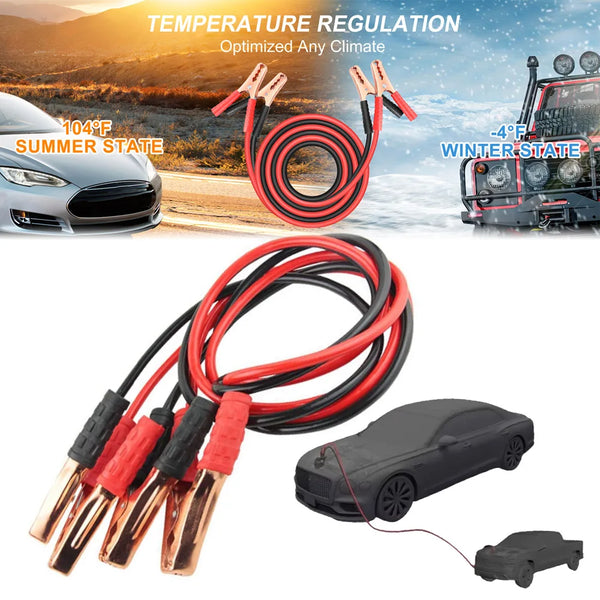 Heavy‑Duty Car Jumper Cables with Booster Clamps