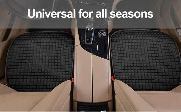 Universal Flax Linen Car Seat Covers – Breathable 4-Season Front & Rear Cushions for Auto Interior Protection
