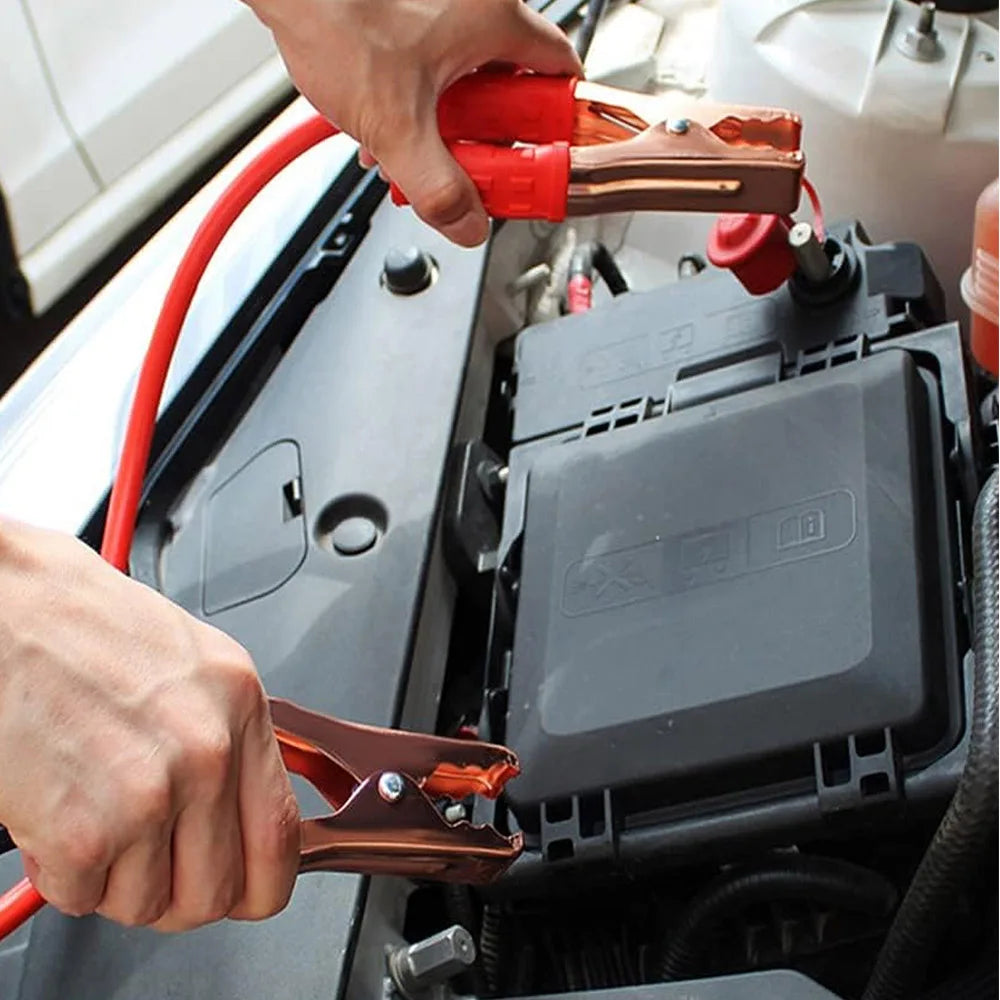 Heavy‑Duty Car Jumper Cables with Booster Clamps
