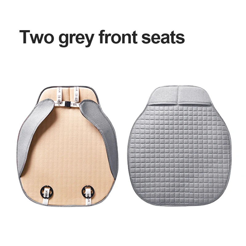 Universal Flax Linen Car Seat Covers – Breathable 4-Season Front & Rear Cushions for Auto Interior Protection