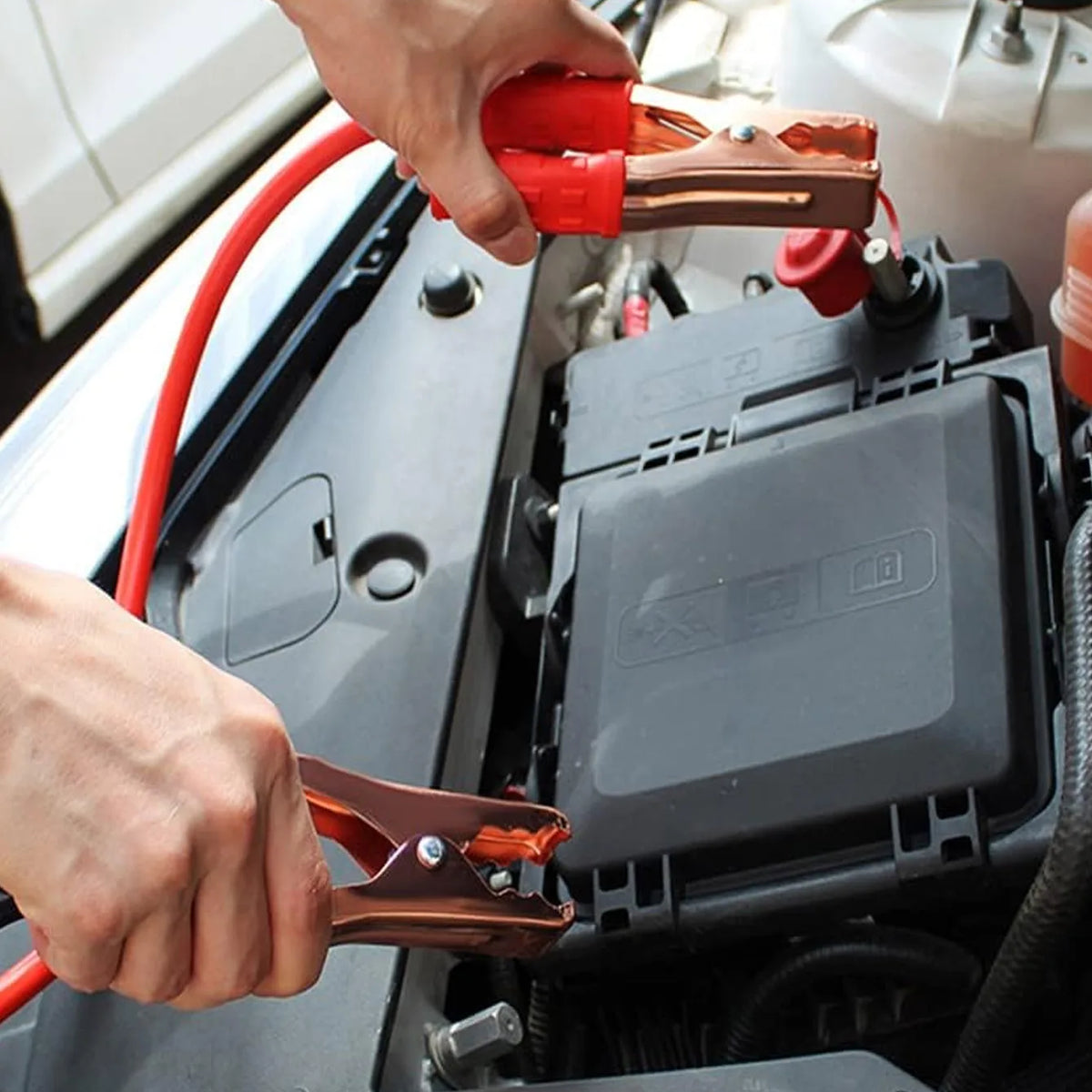 Heavy‑Duty Car Jumper Cables with Booster Clamps