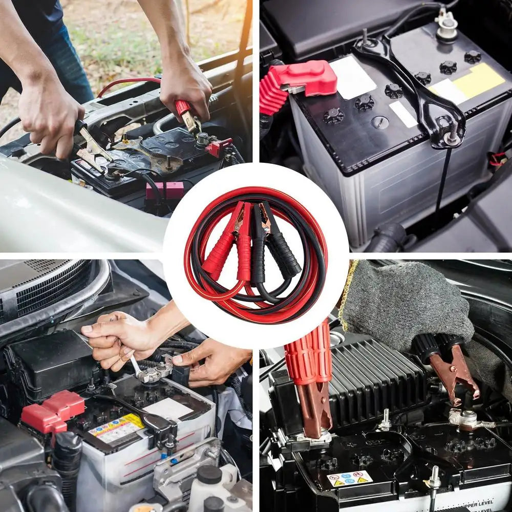 Heavy‑Duty Car Jumper Cables with Booster Clamps