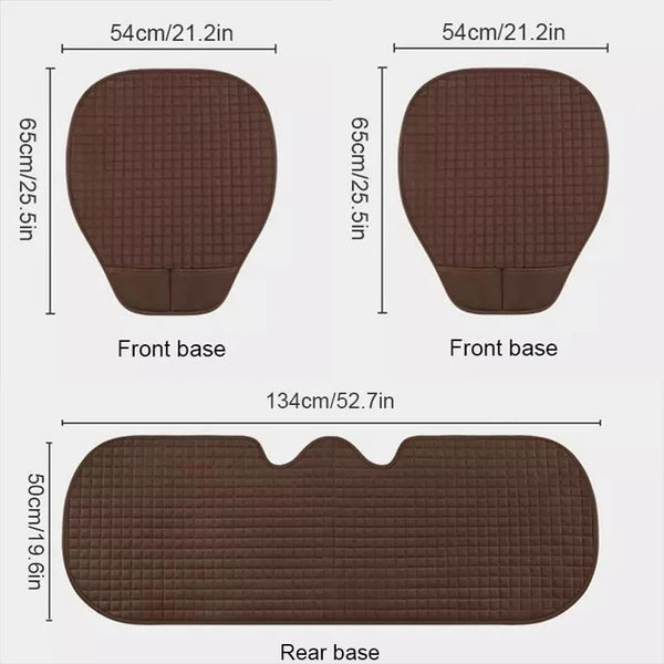 Universal Flax Linen Car Seat Covers – Breathable 4-Season Front & Rear Cushions for Auto Interior Protection