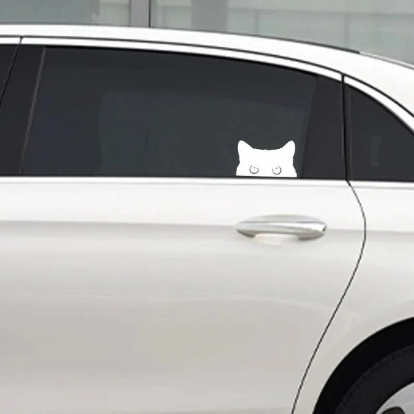 Big-Eyed Cat Car Sticker – Waterproof Vinyl PVC Auto Styling Accessory