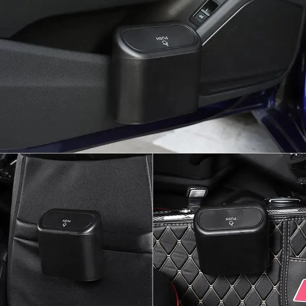 Mini Car Trash Can with Lid – Leak-Proof, Includes Garbage Bags, Compact Auto Accessory