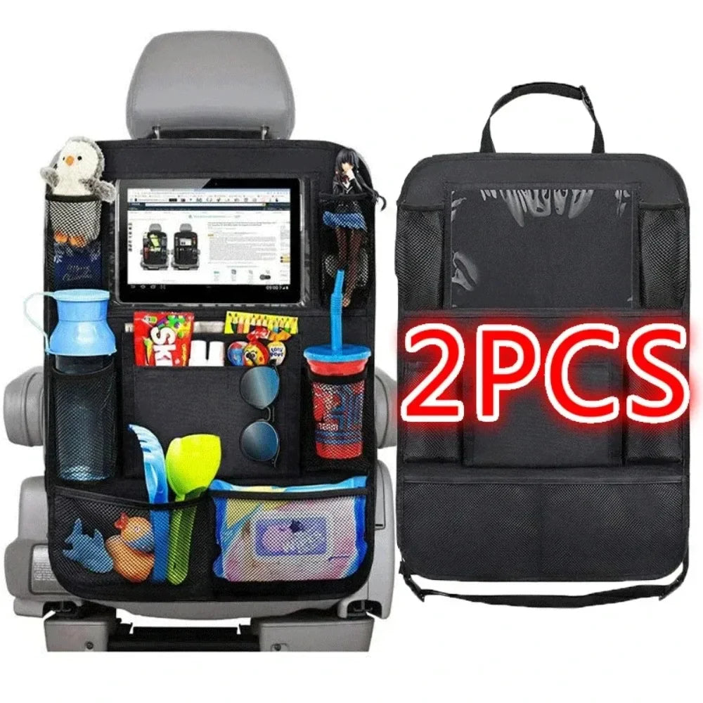 Car Backseat Organizer with Touchscreen Pocket & Toy Storage