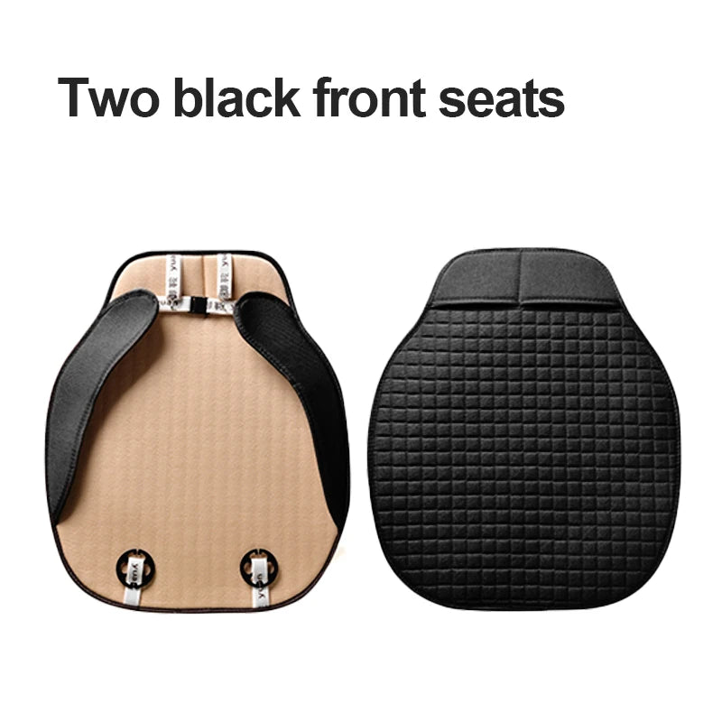 Universal Flax Linen Car Seat Covers – Breathable 4-Season Front & Rear Cushions for Auto Interior Protection