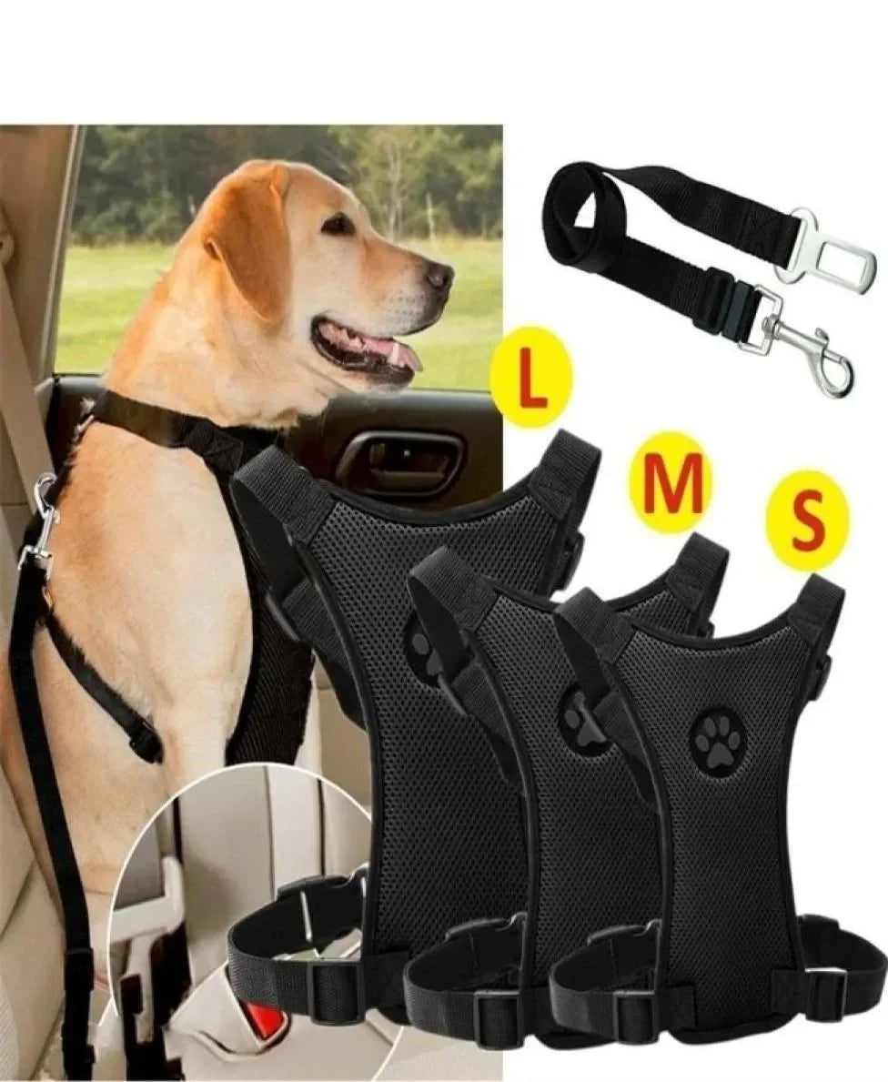 Air Mesh Dog Car Harness with Seatbelt Clip – Breathable, Safe & Travel‑Ready