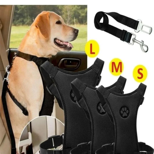 Air Mesh Dog Car Harness with Seatbelt Clip – Breathable, Safe & Travel‑Ready