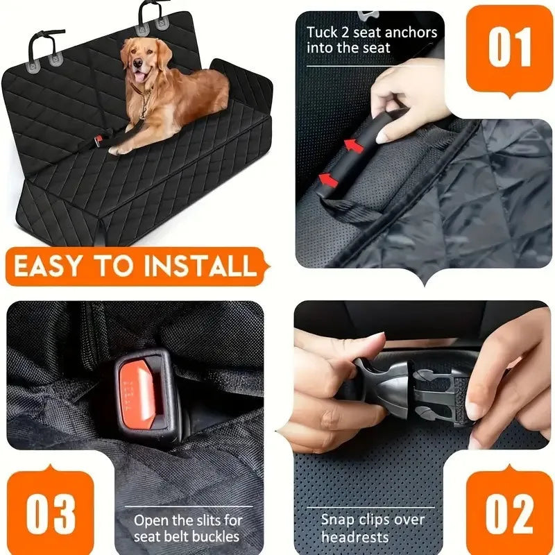 Waterproof Car BackSeat Pet Cover – Nonslip, Universal Protector for Dogs & Cats