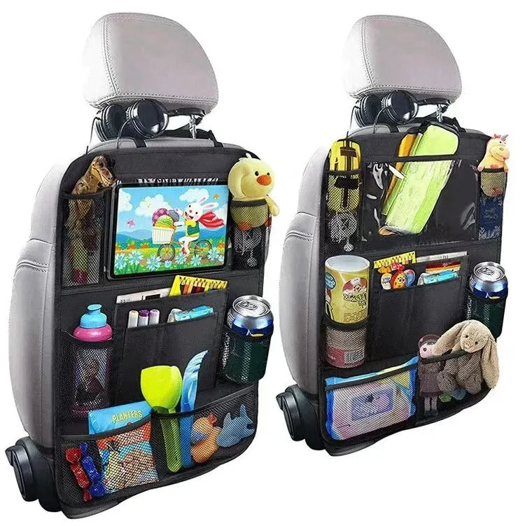 Car Backseat Organizer with Touchscreen Pocket & Toy Storage