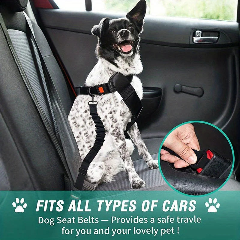 Adjustable Pet Car Seat Belt – Dog & Cat Safety Harness Clip for Vehicles