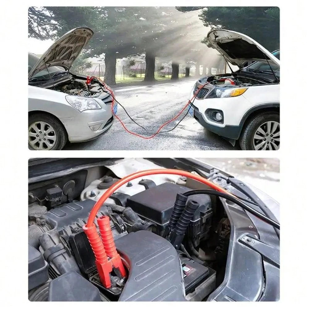 Heavy‑Duty Car Jumper Cables with Booster Clamps