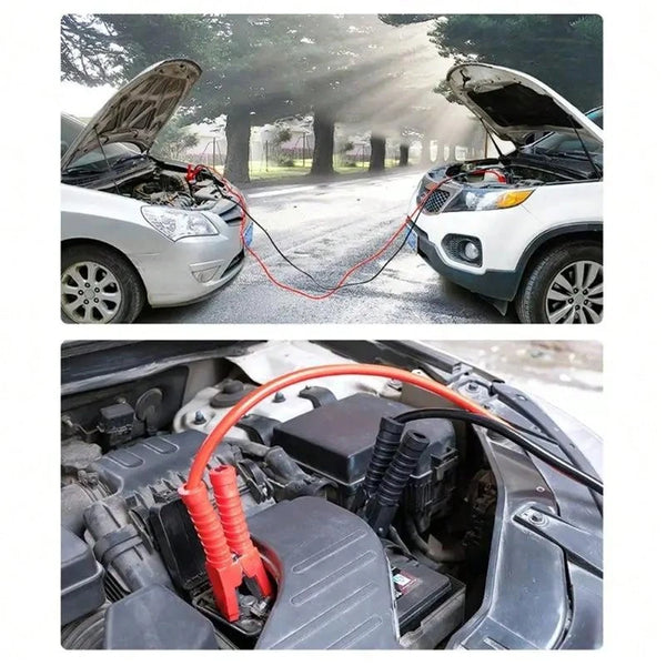 Heavy‑Duty Car Jumper Cables with Booster Clamps