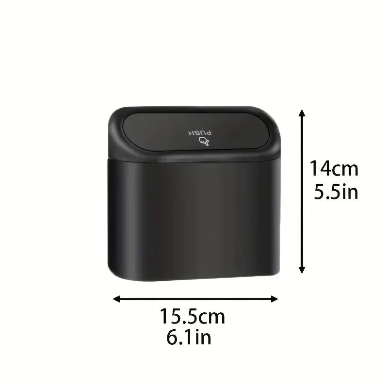 Mini Car Trash Can with Lid – Leak-Proof, Includes 60 (300) Garbage Bags, Compact Auto Accessory