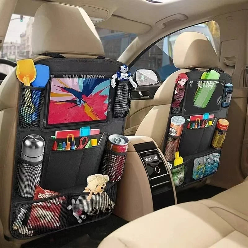 Car Backseat Organizer with Touchscreen Pocket & Toy Storage