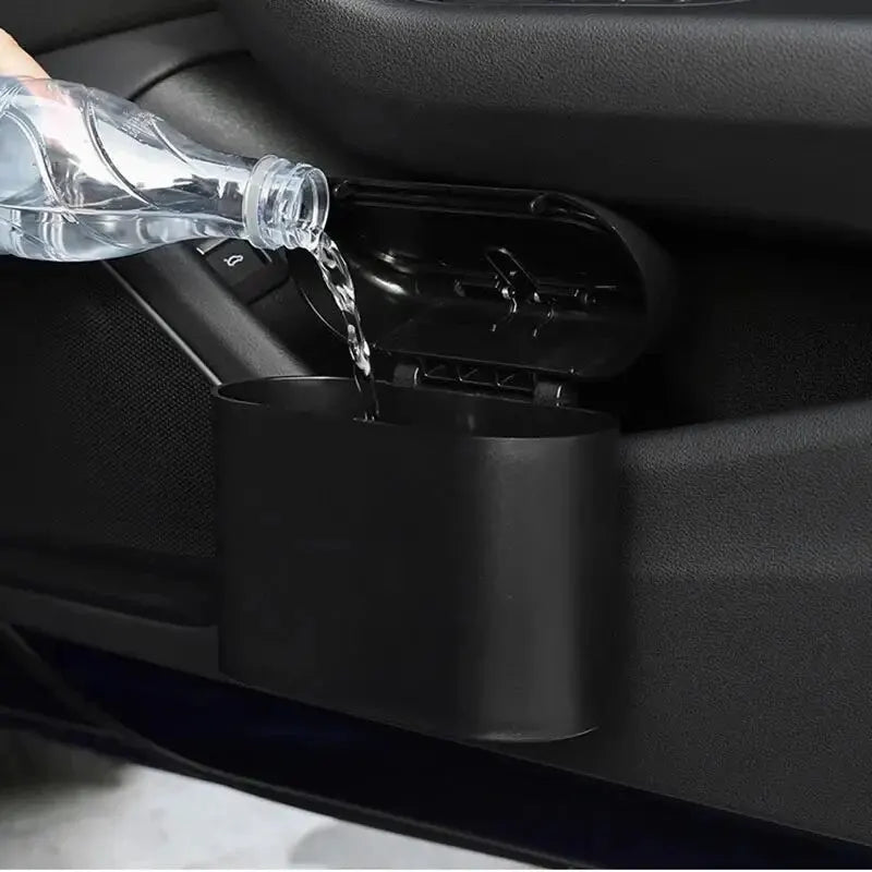 Mini Car Trash Can with Lid – Leak-Proof, Includes Garbage Bags, Compact Auto Accessory