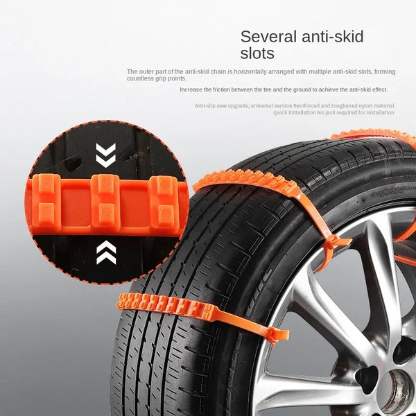 Anti‑Slip Snow Tire Chains – Winter Traction Kit for Cars & SUVs