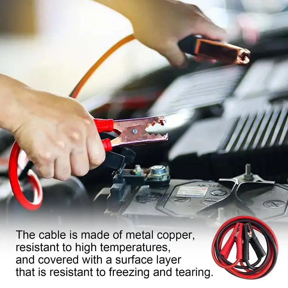 Heavy‑Duty Car Jumper Cables with Booster Clamps