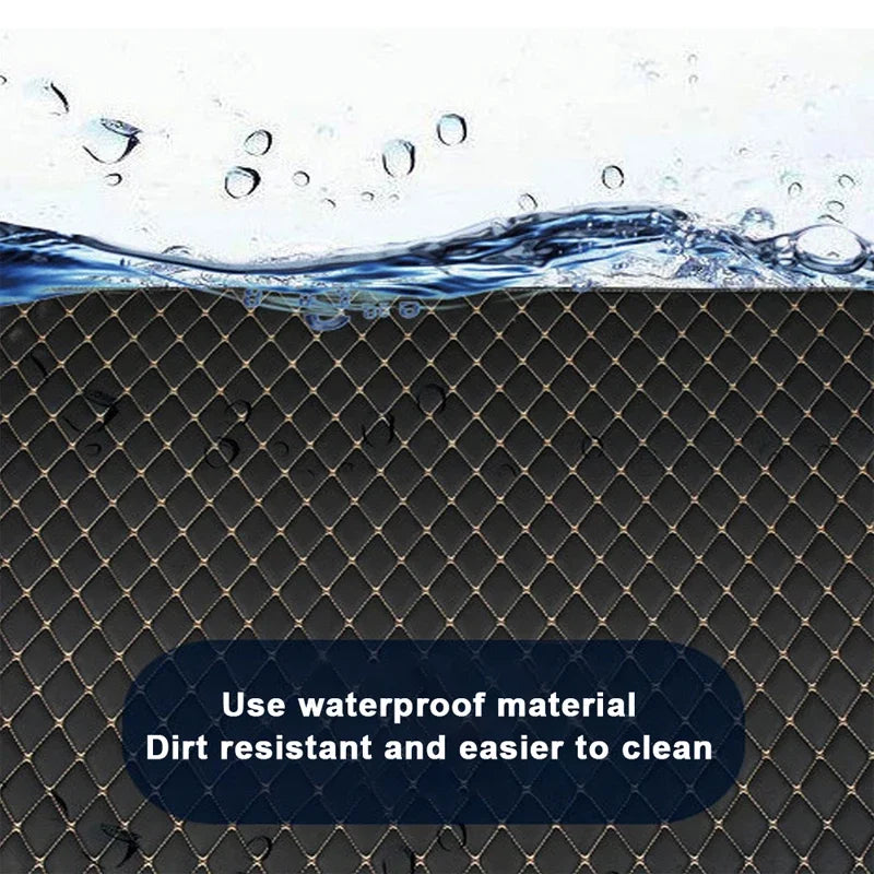 4PCS Premium Car Floor Mats – Anti-Slip, Waterproof, Easy-Clean PU Leather