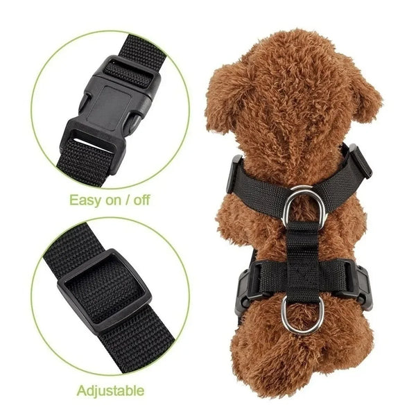 Air Mesh Dog Car Harness with Seatbelt Clip – Breathable, Safe & Travel‑Ready