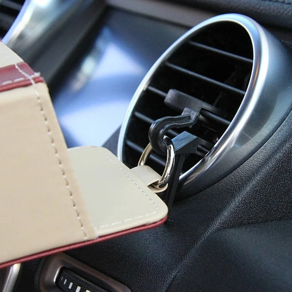 Universal Leather Car Storage Bag Large Capacity Hanging Organizer Box Anti-friction Air Outlet Debris Bag