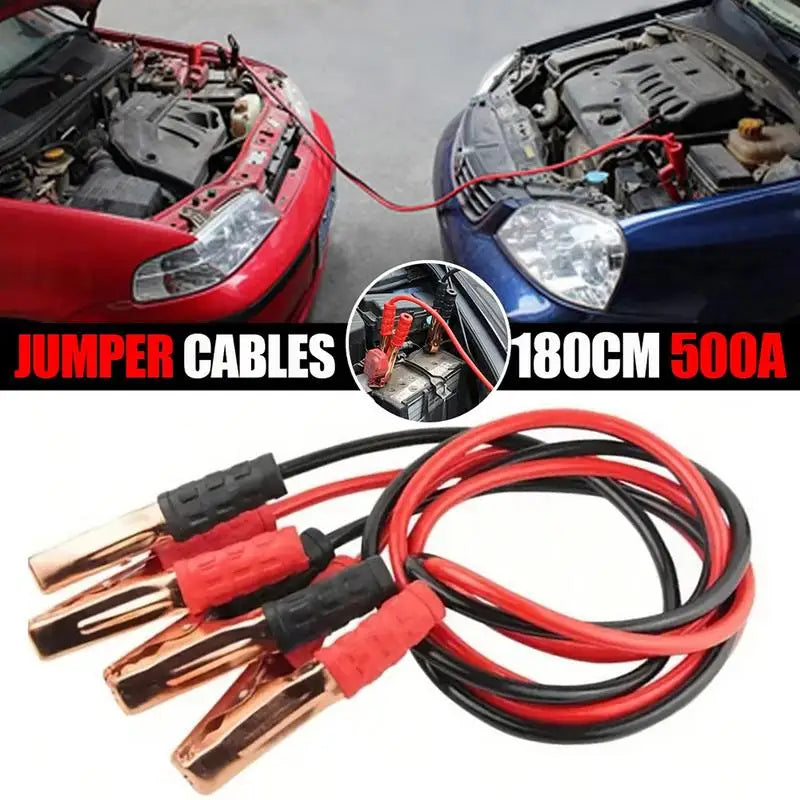 Heavy‑Duty Car Jumper Cables with Booster Clamps
