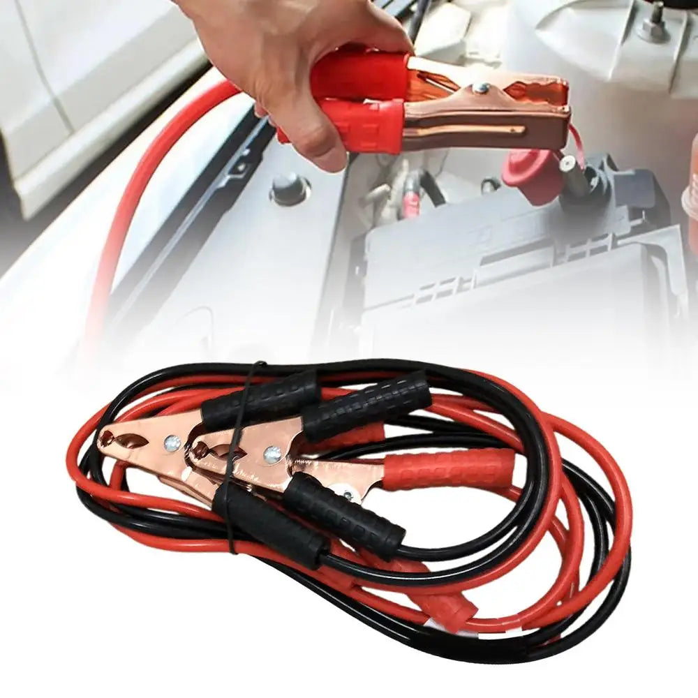 Heavy‑Duty Car Jumper Cables with Booster Clamps