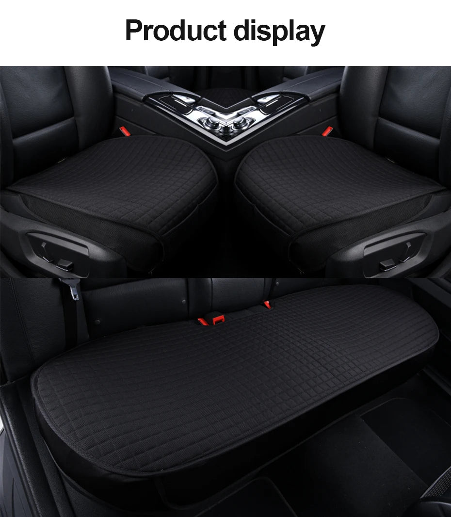 Universal Flax Linen Car Seat Covers – Breathable 4-Season Front & Rear Cushions for Auto Interior Protection