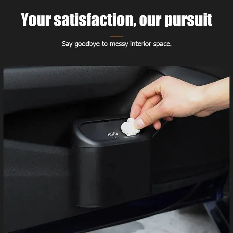 Mini Car Trash Can with Lid – Leak-Proof, Includes Garbage Bags, Compact Auto Accessory