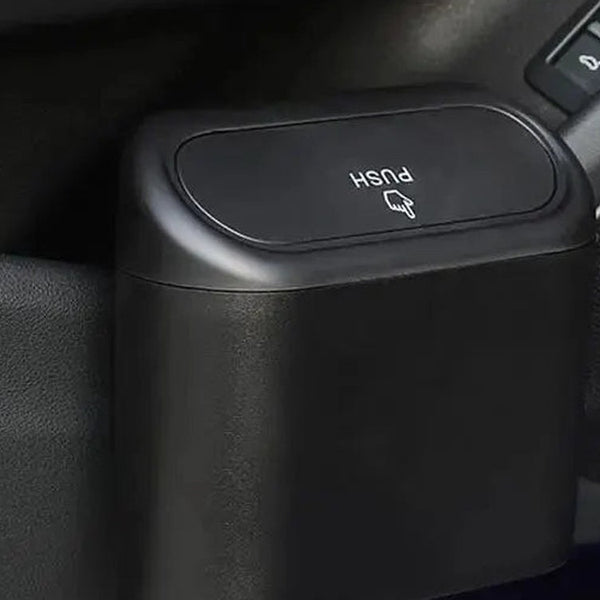 Mini Car Trash Can mounted in car door - featured image