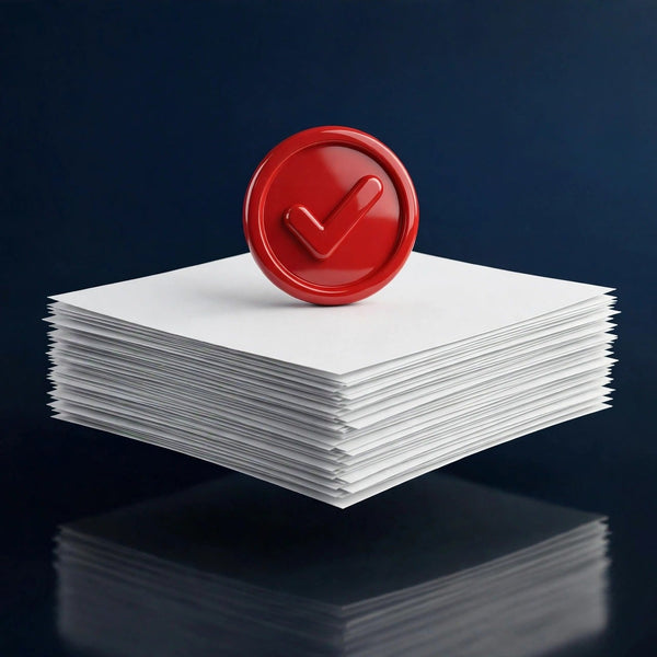 Stack of printable checklists with checkmark